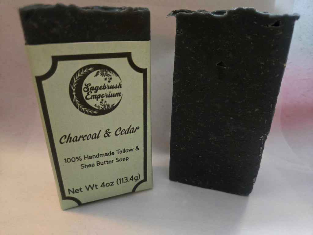 Charcoal and Cedar clarifying face bar with activated charcoal, cedar and tea tree